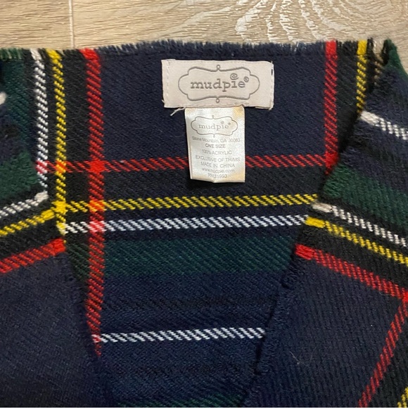 MUDPIE Plaid Preppy Pashmina Cape Poncho - Picture 3 of 3